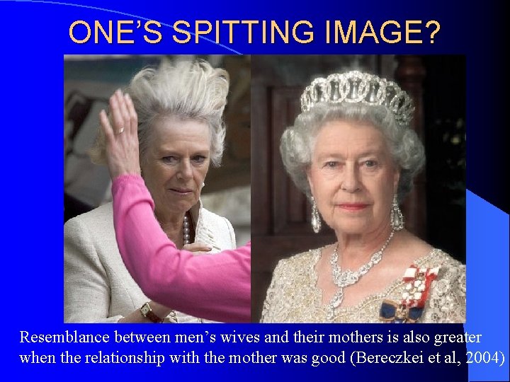 ONE’S SPITTING IMAGE? Resemblance between men’s wives and their mothers is also greater when