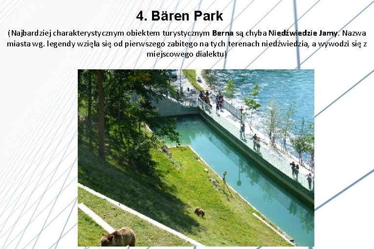 4. Bären Park (Najbardziej charakterystycznym obiektem turystycznym Berna są chyba Niedźwiedzie Jamy. Nazwa miasta