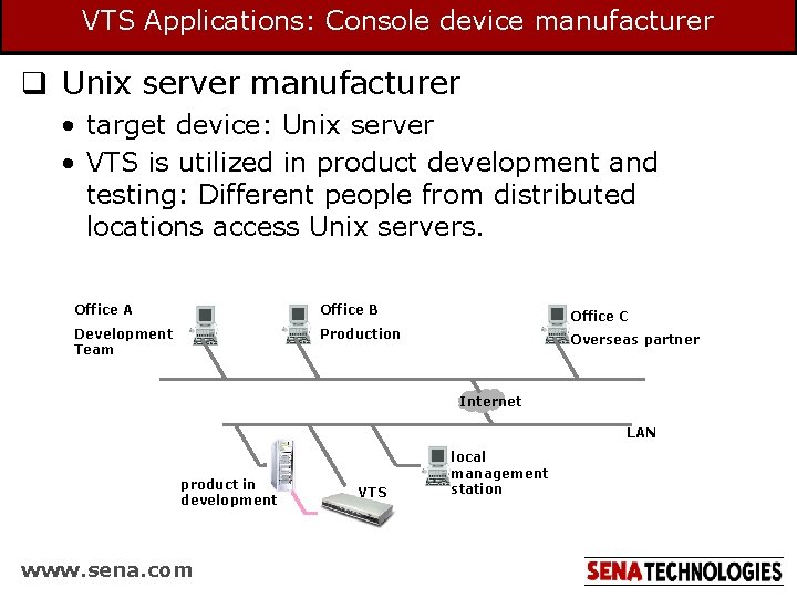 VTS Applications: Console device manufacturer q Unix server manufacturer • target device: Unix server VTS Applications: Console device manufacturer q Unix server manufacturer • target device: Unix server
