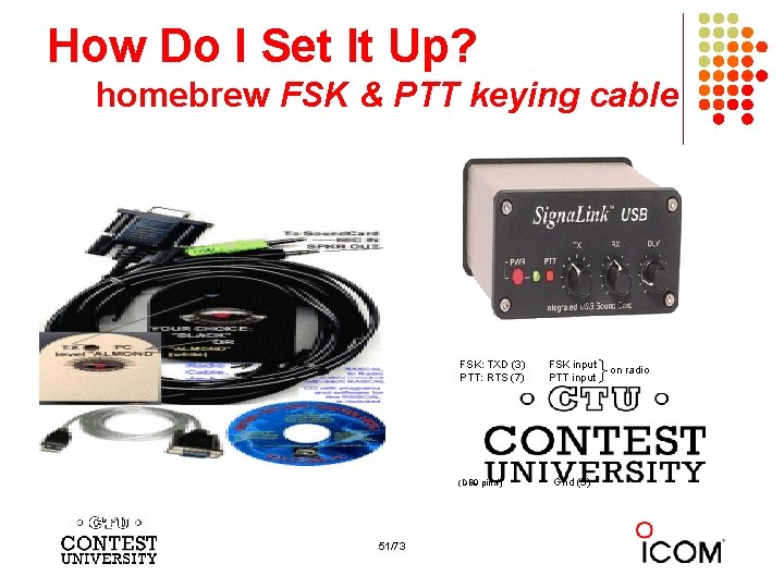 How Do I Set It Up? homebrew FSK & PTT keying cable FSK: TXD