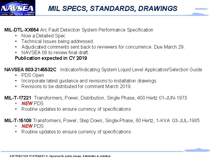 MIL SPECS, STANDARDS, DRAWINGS MIL-DTL-XX 654 Arc Fault Detection System Performance Specification • Now MIL SPECS, STANDARDS, DRAWINGS MIL-DTL-XX 654 Arc Fault Detection System Performance Specification • Now
