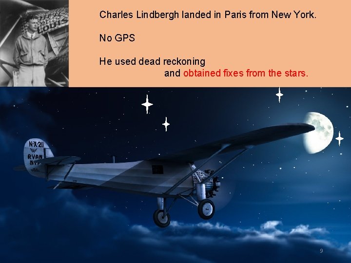 Charles Lindbergh landed in Paris from New York. No GPS He used dead Charles Lindbergh landed in Paris from New York. No GPS He used dead