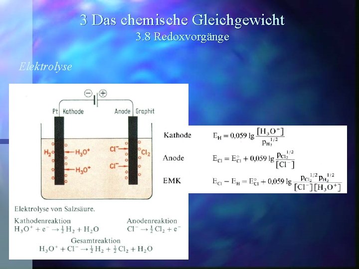 3 Das chemische Gleichgewicht 3. 8 Redoxvorgänge Elektrolyse 