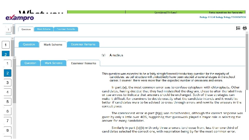 What you have in your packs Links to lots of exam questions 