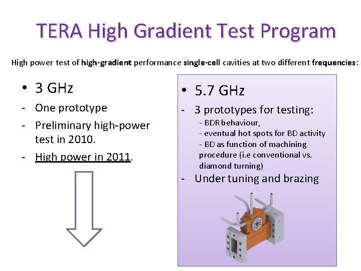 TERA High Gradient Test Program High power test of high-gradient performance single-cell cavities at