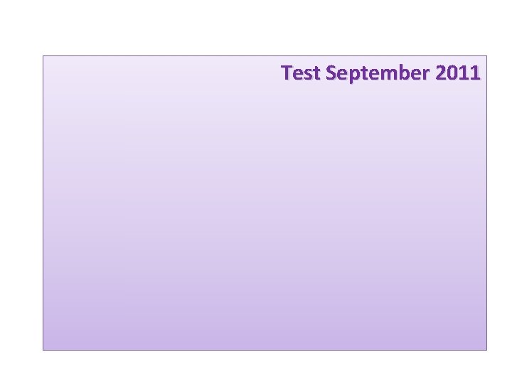 Test September 2011 