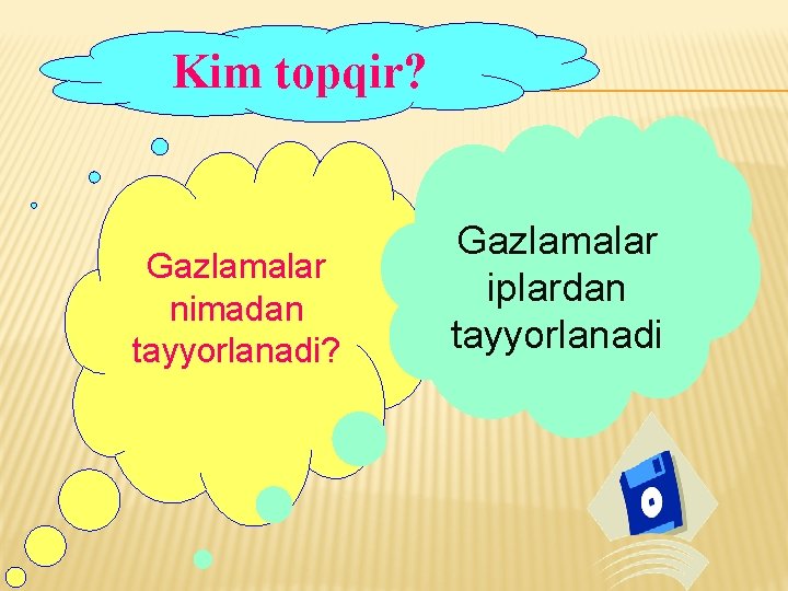 Kim topqir? Gazlamalar nimadan tayyorlanadi? Gazlamalar iplardan tayyorlanadi 