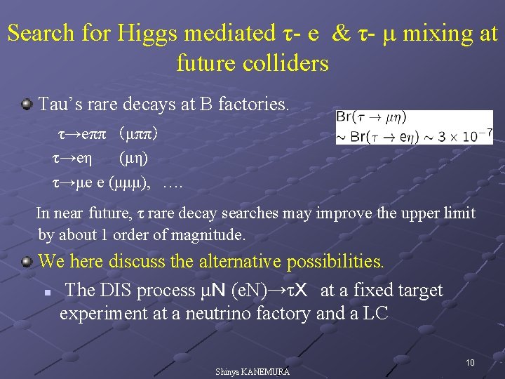 Search for Higgs mediated τ- e & τ- μ mixing at future colliders Tau’s