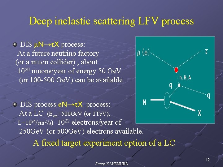 Deep inelastic scattering LFV process DIS μＮ→τＸ process: At a future neutrino factory (or