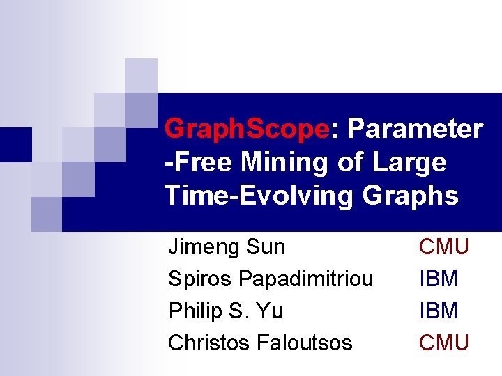 Scope Time Graph Graph Scope Parameter Free Mining of Large TimeEvolving