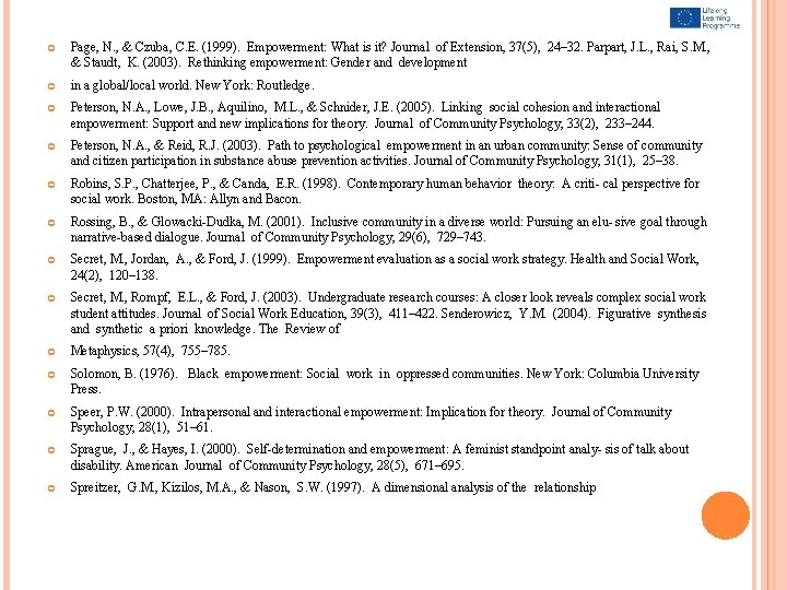  Page, N. , & Czuba, C. E. (1999). Empowerment: What is it? Journal