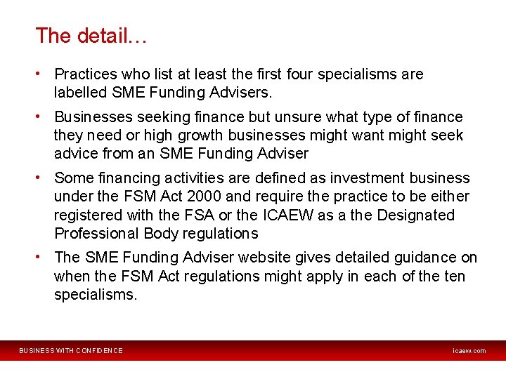 The detail… • Practices who list at least the first four specialisms are labelled