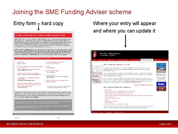 Joining the SME Funding Adviser scheme Entry form – hard copy BUSINESS WITH CONFIDENCE