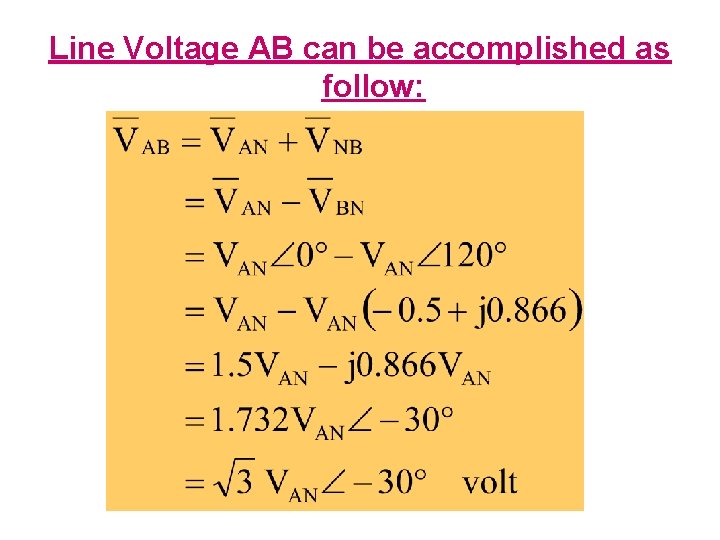Line Voltage AB can be accomplished as follow: 