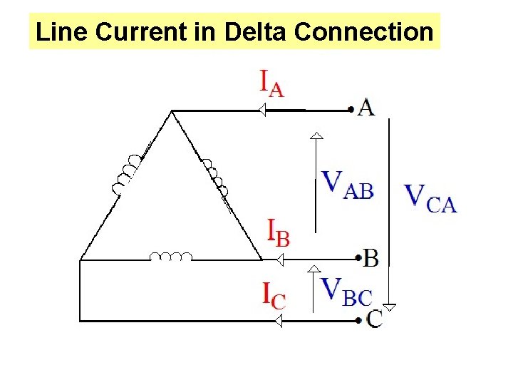 Line Current in Delta Connection 