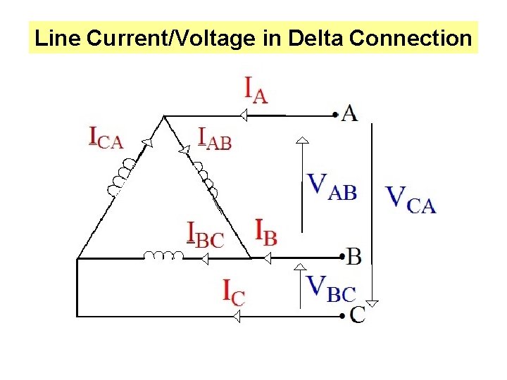 Line Current/Voltage in Delta Connection 