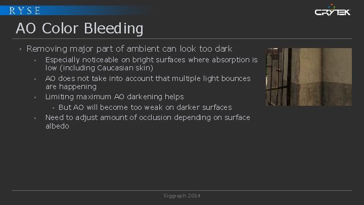 AO Color Bleeding § Removing major part of ambient can look too dark §