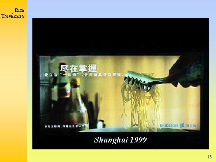 RICE UNIVERSITY Shanghai 1999 18 