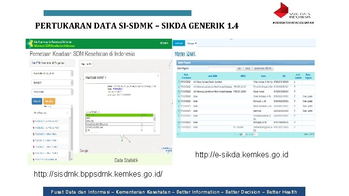 PERTUKARAN DATA SI-SDMK – SIKDA GENERIK 1. 4 #2020 SATUDATAKESEHATAN http: //e-sikda. kemkes. go.