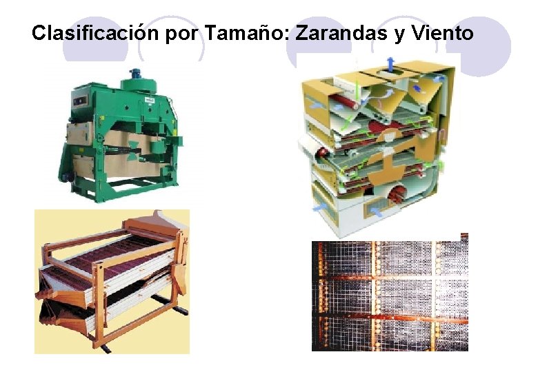 Clasificación por Tamaño: Zarandas y Viento 