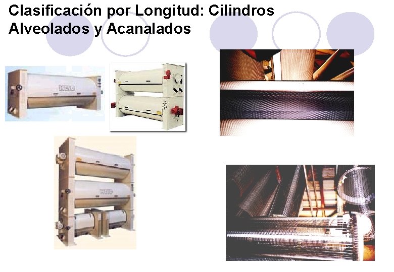 Clasificación por Longitud: Cilindros Alveolados y Acanalados 