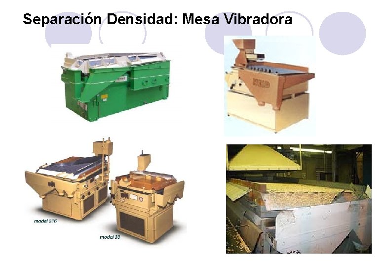 Separación Densidad: Mesa Vibradora 