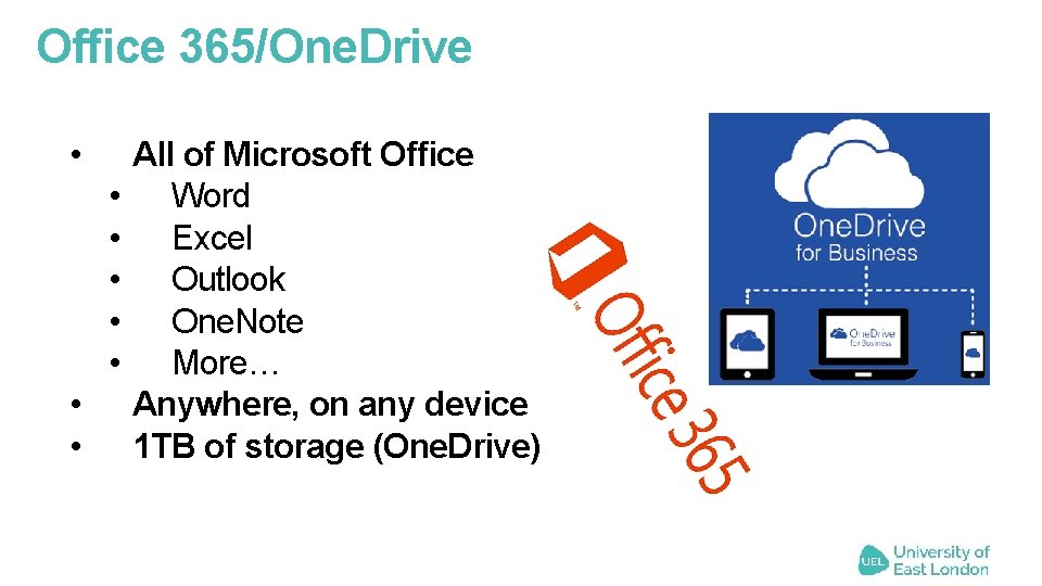 Office 365/One. Drive • • All of Microsoft Office Word Excel Outlook One. Note