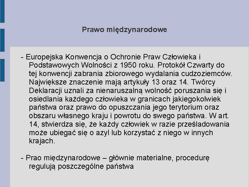 Prawo międzynarodowe - Europejska Konwencja o Ochronie Praw Człowieka i Podstawowych Wolności z 1950