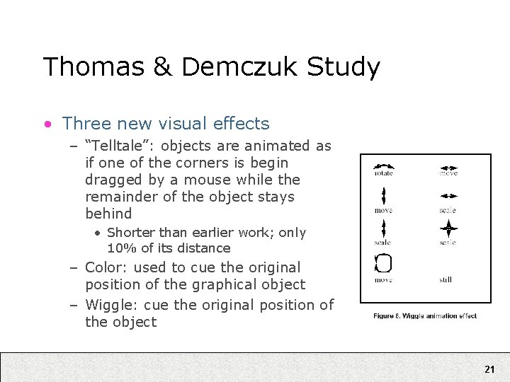 Thomas & Demczuk Study • Three new visual effects – “Telltale”: objects are animated Thomas & Demczuk Study • Three new visual effects – “Telltale”: objects are animated