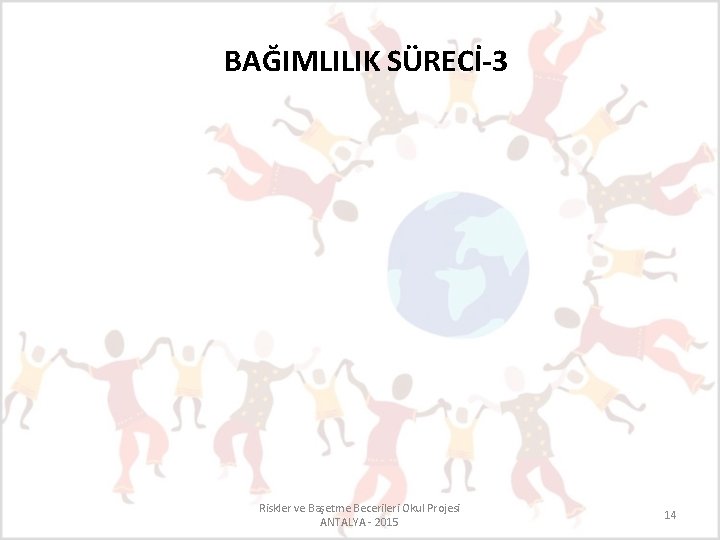 BAĞIMLILIK SÜRECİ-3 Riskler ve Başetme Becerileri Okul Projesi ANTALYA - 2015 14 