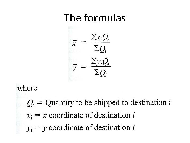 The formulas 