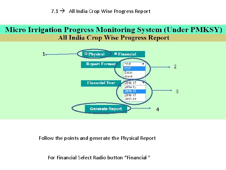 7. 1 All India Crop Wise Progress Report 1 2 3 4 Follow the