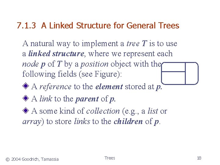 7. 1. 3 A Linked Structure for General Trees A natural way to implement