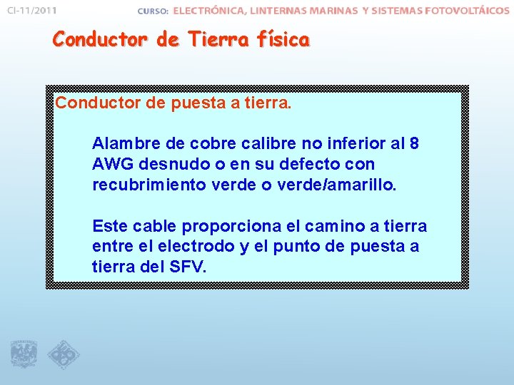 Conductor de Tierra física Conductor de puesta a tierra. Alambre de cobre calibre no