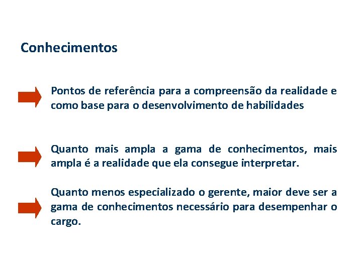 Conhecimentos Pontos de referência para a compreensão da realidade e como base para o Conhecimentos Pontos de referência para a compreensão da realidade e como base para o
