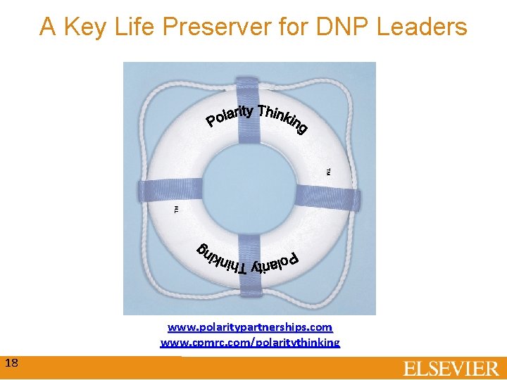 A Key Life Preserver for DNP Leaders TM TM www. polaritypartnerships. com www. cpmrc.
