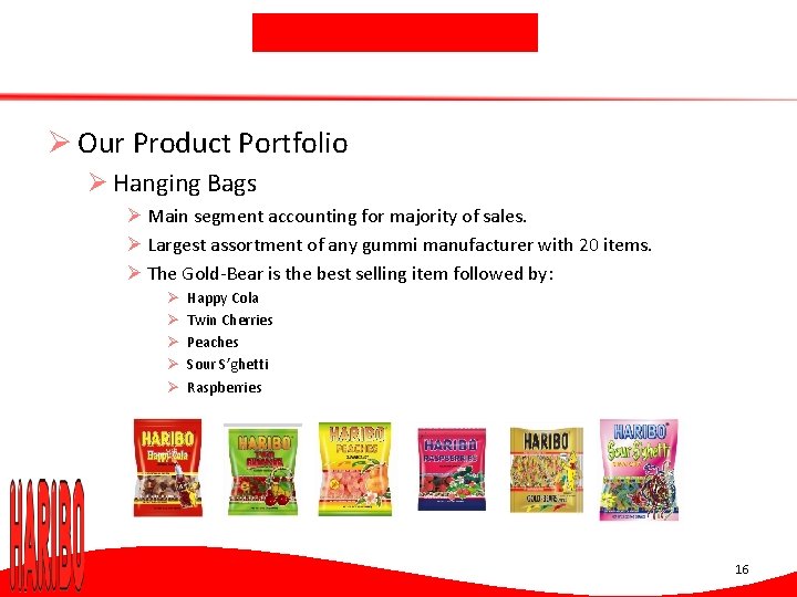 Ø Our Product Portfolio Ø Hanging Bags Ø Main segment accounting for majority of