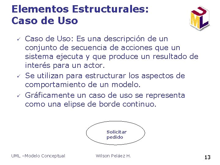 Elementos Estructurales: Caso de Uso ü ü ü Caso de Uso: Es una descripción Elementos Estructurales: Caso de Uso ü ü ü Caso de Uso: Es una descripción