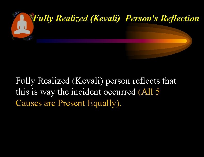 Fully Realized (Kevali) Person's Reflection Fully Realized (Kevali) person reflects that this is way