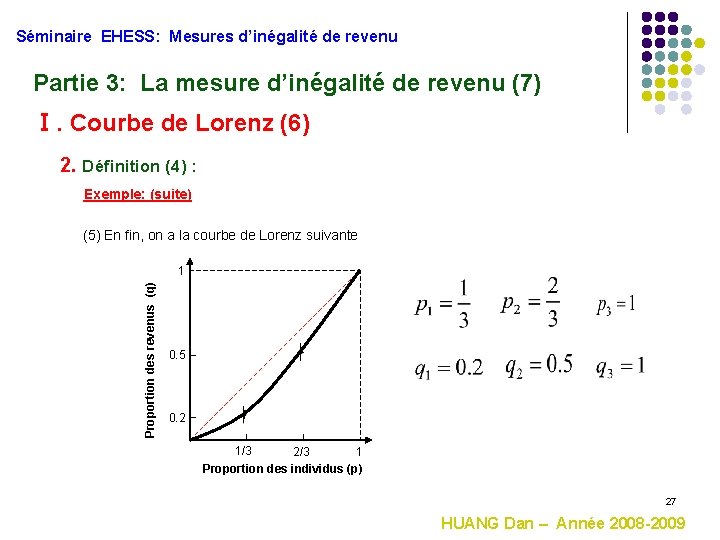 Séminaire EHESS: Mesures d’inégalité de revenu Partie 3: La mesure d’inégalité de revenu (7)