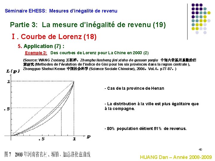 Séminaire EHESS: Mesures d’inégalité de revenu Partie 3: La mesure d’inégalité de revenu (19)