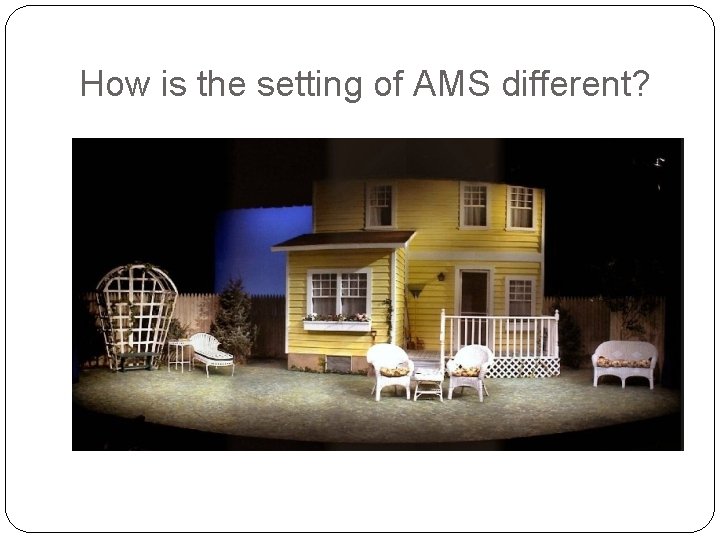 How is the setting of AMS different? 