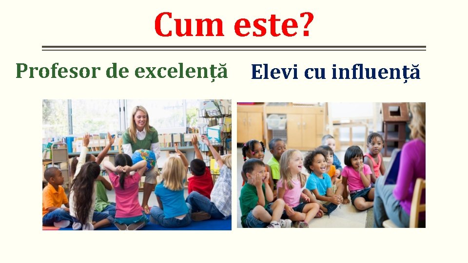 Cum este? Profesor de excelență Elevi cu influență 