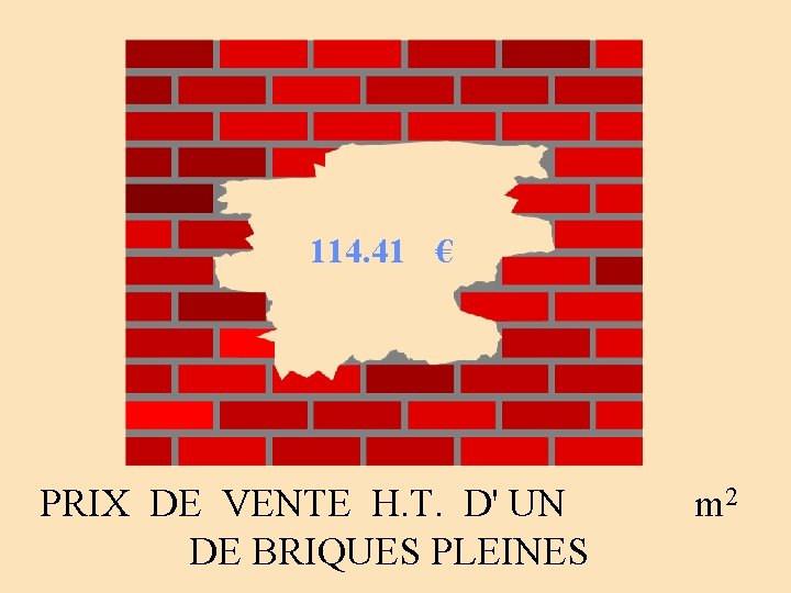 114. 41 € PRIX DE VENTE H. T. D' UN m 2 DE BRIQUES 114. 41 € PRIX DE VENTE H. T. D' UN m 2 DE BRIQUES