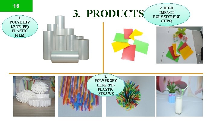 16 1. POLYETHY LENE (PE) PLASTIC FILM 3. PRODUCTS Thm chữ Thêm chữ Đây