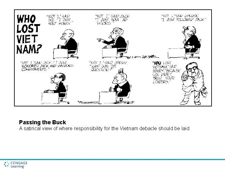 Passing the Buck A satirical view of where responsibility for the Vietnam debacle should Passing the Buck A satirical view of where responsibility for the Vietnam debacle should