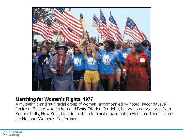 Marching for Women’s Rights, 1977 A multiethnic and multiracial group of women, accompanied by Marching for Women’s Rights, 1977 A multiethnic and multiracial group of women, accompanied by