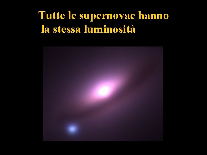 Tutte le supernovae hanno la stessa luminosità Tutte le supernovae hanno la stessa luminosità