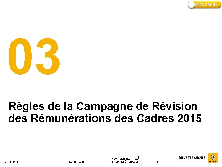 2015 CADRE 03 Règles de la Campagne de Révision des Rémunérations des Cadres 2015