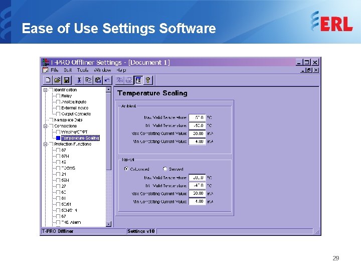 Ease of Use Settings Software 29 